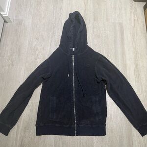 Orlebar Brown men’s Navy Blue toweling Zip-Up Hoodie size medium